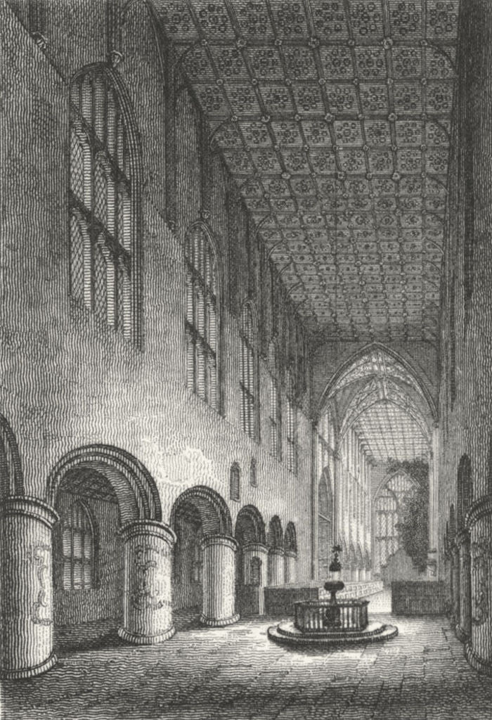 WORCS. Malvern Abbey, Worcestershire 1807 old antique vintage print picture